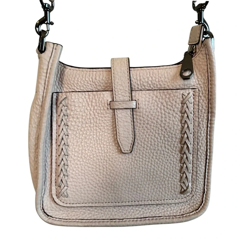 Rebecca Minkoff Pebbled Leather Whipstitched Crossbody Blush Nude Indie Sleaze - Picture 1 of 12